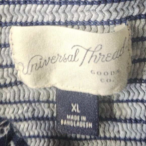 Universal Thread Dress Women Blue Floral Bandana Strapless Midi Tiered Boho XL - Picture 8 of 9